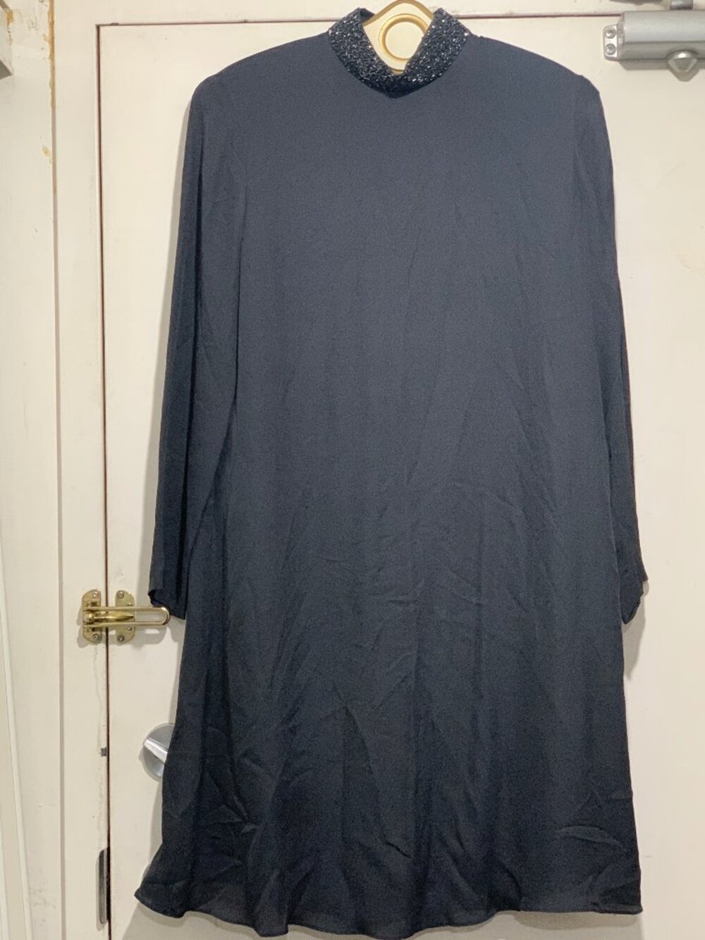 NEW LINDA ALLARD ELLEN TRACY EMBELLISHED TURTLENECK SILK DRESSES SIZE 12